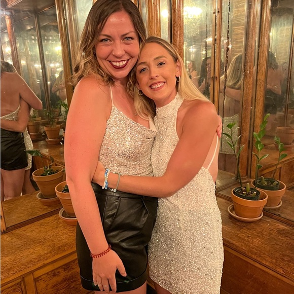 Small Retrofete Olivia White Sequin Mini Dress - Picture 10 of 10